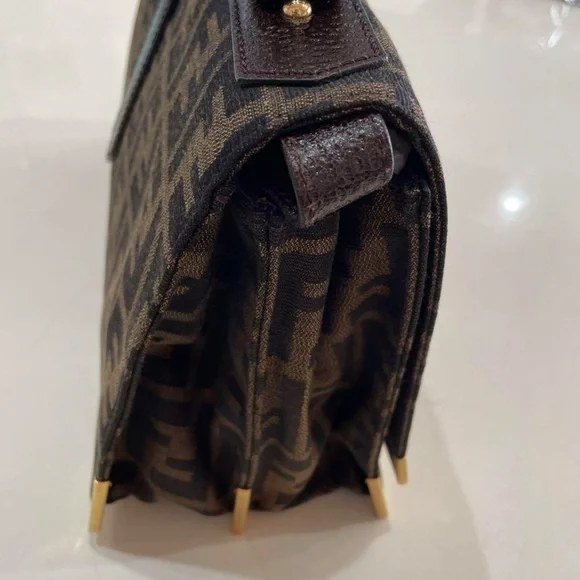 Fendi Bag Zucca Vitello Classic No. 1 Satchel Tobacco Moro Crossbody Top handle - Picture 7 of 17